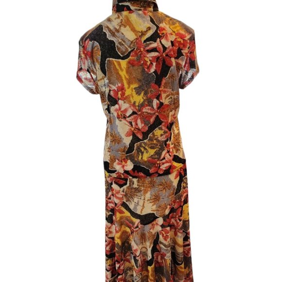 Women's loose skirt and blouse with floral print. Size M - Picture 9 of 14